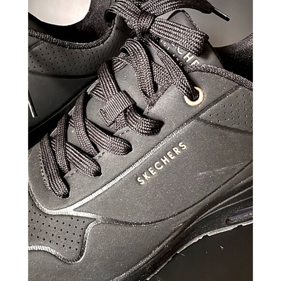 SKECHERS WOMEN'S MILLION AIR - ELEVATED AIR BLACK TRAINERS US Sz 8.5 - Picture 7 of 12